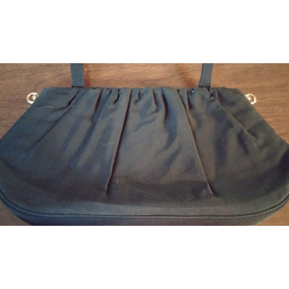 Vintage Garay black snap-shut handbag brass details